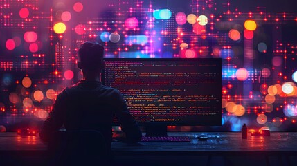 Developers Writing Code on Computer Screens
