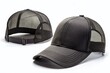 © Sirinporn - Black Baseball Cap and Trucker Hat Front and Side View Isolated on White Background Perfect for Fashion, Sports, and Accessories Photography Stock Images