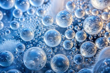 Wall Mural - macro water droplets with reflective ice texture
