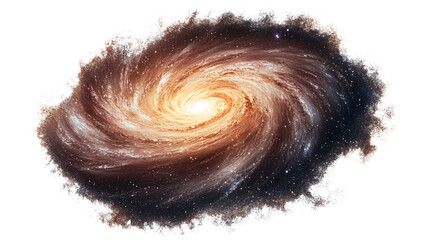 Milky Way galaxy on white and transparent background.