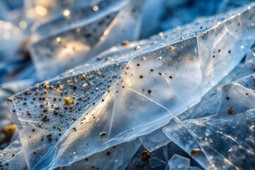 Wall Mural - Glowing ice crystals reflecting sunlight with shimmering texture