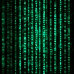 abstract green digital code background.