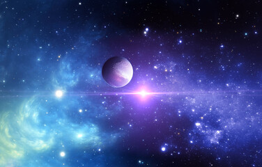 Wall Mural - planets outside our solar system. exoplanets and exoplanetary systems, space background.