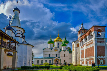 Wall Mural - Stormy sky over the Monastery of Saint Euthymius in Suzdal