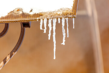 Wall Mural - A table covered in ice and snow