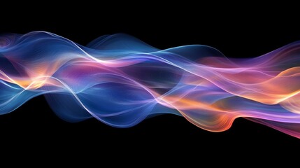 Wall Mural - Abstract Colorful Waves Flowing Dark Background