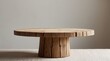 © PabloStock - Rustic wooden table with unique round design and textured surface