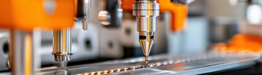 Poster - Advanced CNC Machine in Industrial Setting for Precision Cutting