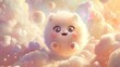 © Veayo - A fluffy, round character with large, soft fur resembling a dumpling. It has a cute, happy face with big sparkling eyes, tiny paws, and a round