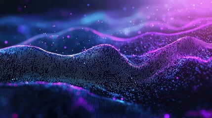 Wall Mural - a futuristic digital landscape, with a blend of deep blues and purples, representing the abstract an