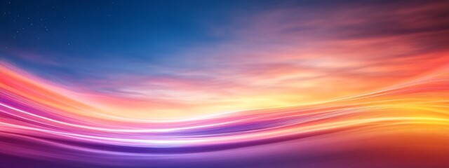 Wall Mural - Mesmerizing Futuristic Landscape with Vibrant Sunset Sky and Fluid Abstract Backgrounds