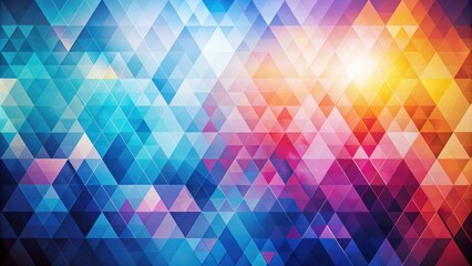 Poster - A vibrant geometric pattern with an array of colors creating a captivating gradient of blues, pinks, and oranges