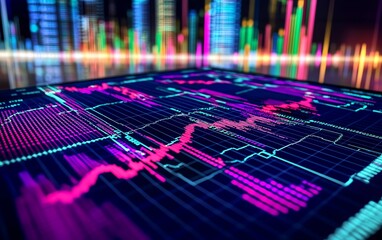 Leinwandbilder - 3D rendered Forex trading chart displaying global market data on a digital background, vibrant currency exchange graphs and statistics