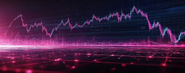 Leinwandbilder - 3D rendering of Forex trading chart with digital market data, global financial indicators, and currency exchange graphs on a glowing background
