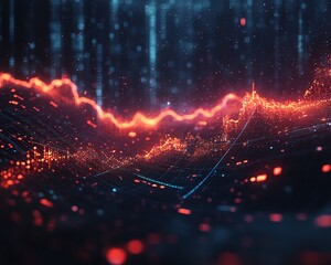 Leinwandbilder - Digital Forex trading chart with currency exchange data, global market trends, 3D rendering of financial analysis on a futuristic backdrop