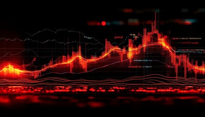 Leinwandbilder - Forex market chart with realtime trading data, global currency trends on a digital backdrop, 3D rendering, financial analysis theme