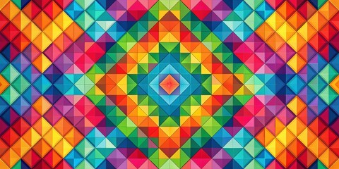 Leinwandbilder - A vibrant abstract pattern of interconnected colorful triangles forming a kaleidoscopic design