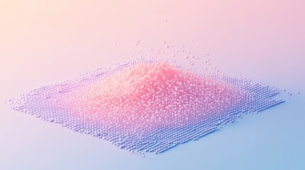 Fototapete - A digital representation of a mound of particles in a gradient background.