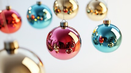 Wall Mural - chirstmas ball on white background