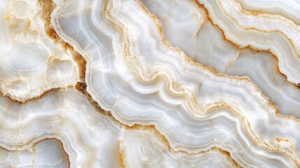 Wall Mural - Stunning Onyx Marble Texture: Elegant White and Gold Swirls