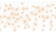 © Kateina - Decorative realistic christmas yellow glowing hanging light chains garland in seamless pattern on transparent background