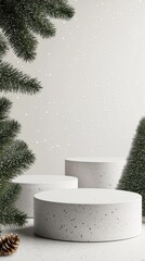 Wall Mural - 3d podium display, christmas background for product presentation or text.