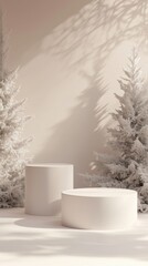 Wall Mural - 3d podium display, christmas background for product presentation or text.