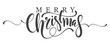 © sense - Merry Christmas lettering text calligraphic inscription. Christmas handwritten lettering. Xmas text isolated on transparent for postcard, poster, banner design element.