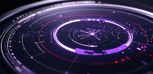 Poster - Abstract digital visualization with circular patterns and glowing elements, suggesting data analysis.