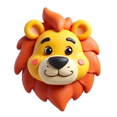 Wall Mural - Happy Lion Face Icon
