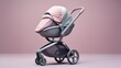 © Iona - A sleek and stylish modern stroller in sophisticated gray and pink tones, capturing contemporary design with a touch of elegant simplicity.