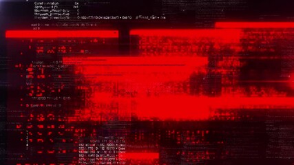 Computer Code Programming Hacking Digital Glitch Overlay Effect Background. warning message hacked alert. Error signal Virus code software hack. Malware Malicious software virus Security. Cyber System