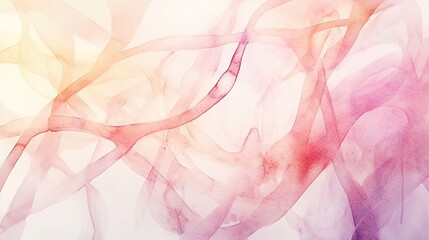 Wall Mural - soft pink watercolor waves with transparent effect