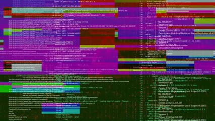 Wall Mural - hacking code data flow stream hacker programming , , cyber encryption screen glitching. cyber ddos a
