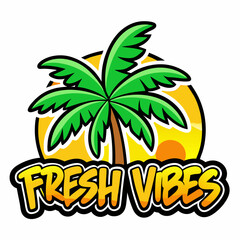 sticker design of fresh vibes