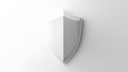 Wall Mural - cyber security safety shield in minimalistic style. 3d vector illustration. white background
