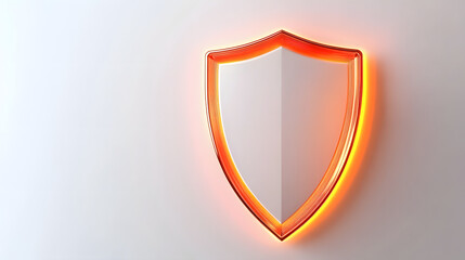 Wall Mural - cyber security safety shield in minimalistic style. 3d vector illustration. white background