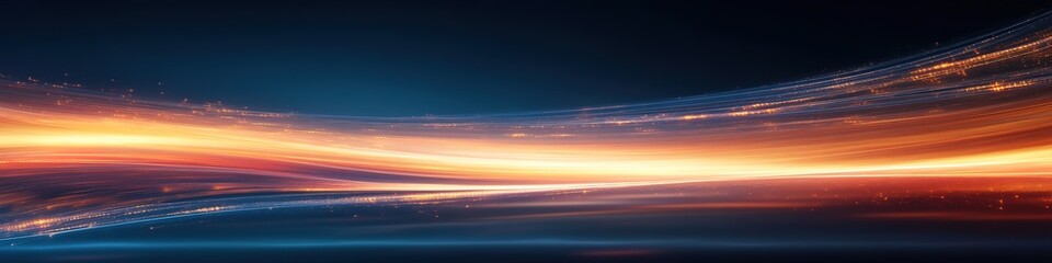 Wall Mural - dynamic light trails on dark background with vibrant colors