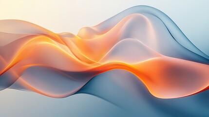 Wall Mural - abstract wavy design in orange and blue tones