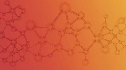 Fototapete - Abstract representation of molecular structures on a gradient background.