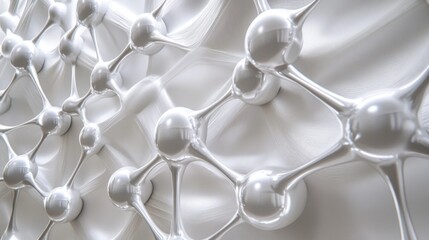 Fototapete - Abstract representation of molecular structures with smooth, interconnected forms.
