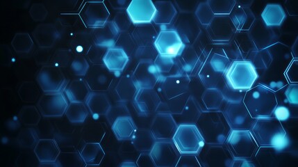 Abstract blue hexagon pattern background.