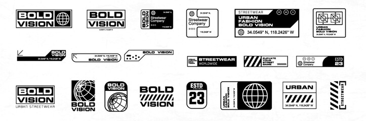 Wall Mural - futuristic streetwear cyberpunk element graphic vector design template