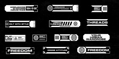Wall Mural - futuristic streetwear cyberpunk element graphic vector design template