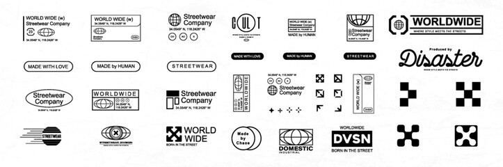 Wall Mural - futuristic streetwear cyberpunk element graphic vector design template