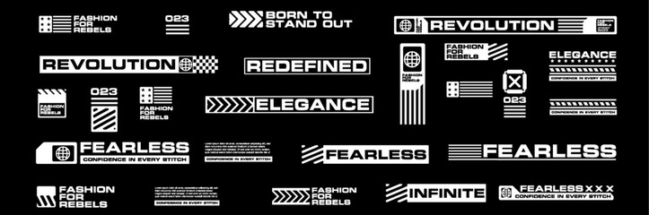 Wall Mural - futuristic streetwear cyberpunk element graphic vector design template