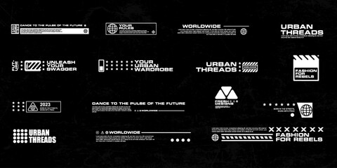 Wall Mural - futuristic streetwear cyberpunk element graphic vector design template