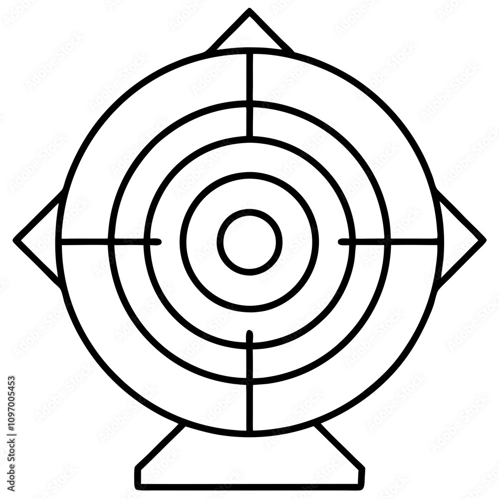 Target Boad Icon Target Board Icon Clipart Vector Illustration Stock Vector | Adobe Stock