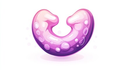 Leinwandbilder - A stylized, glossy purple and pink abstract shape resembling a tentacle or organic form.