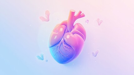 Poster - A stylized heart illustration with soft colors and delicate elements.